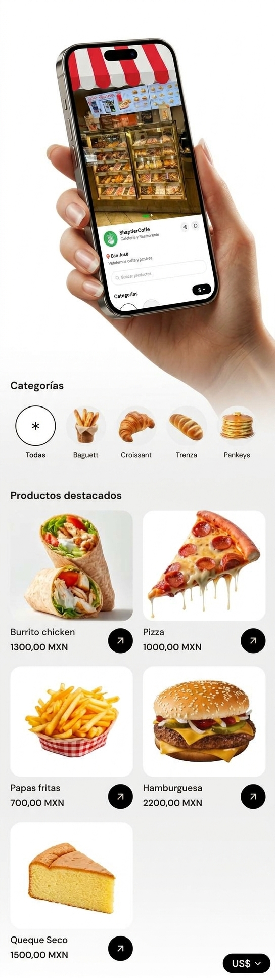 Catálogo virtual en un celular